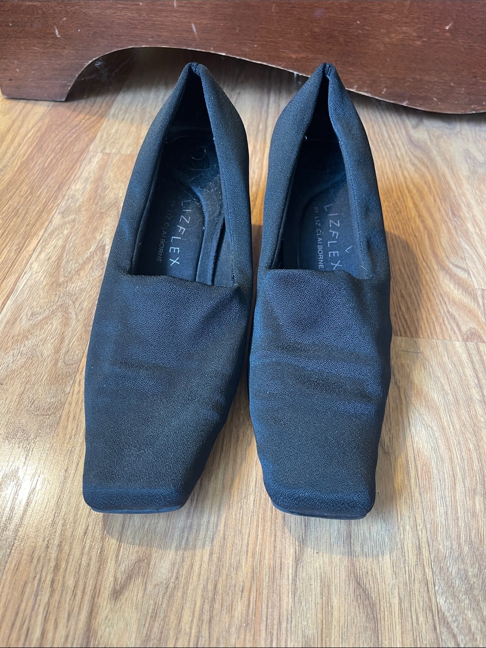 Liz Claiborne Women’s Black Square-Toe Slip-On Loafers